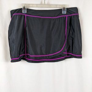 ZeroXposur Swim Skirt Skort Black Pink Pool Beach Vacation Womens Size XXL